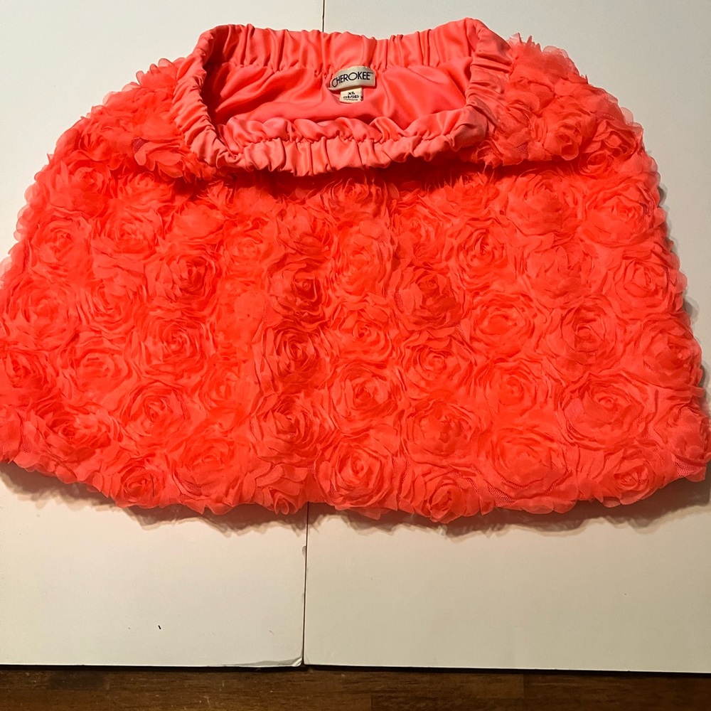 Cherokee Bright Coral Rosette Skirt